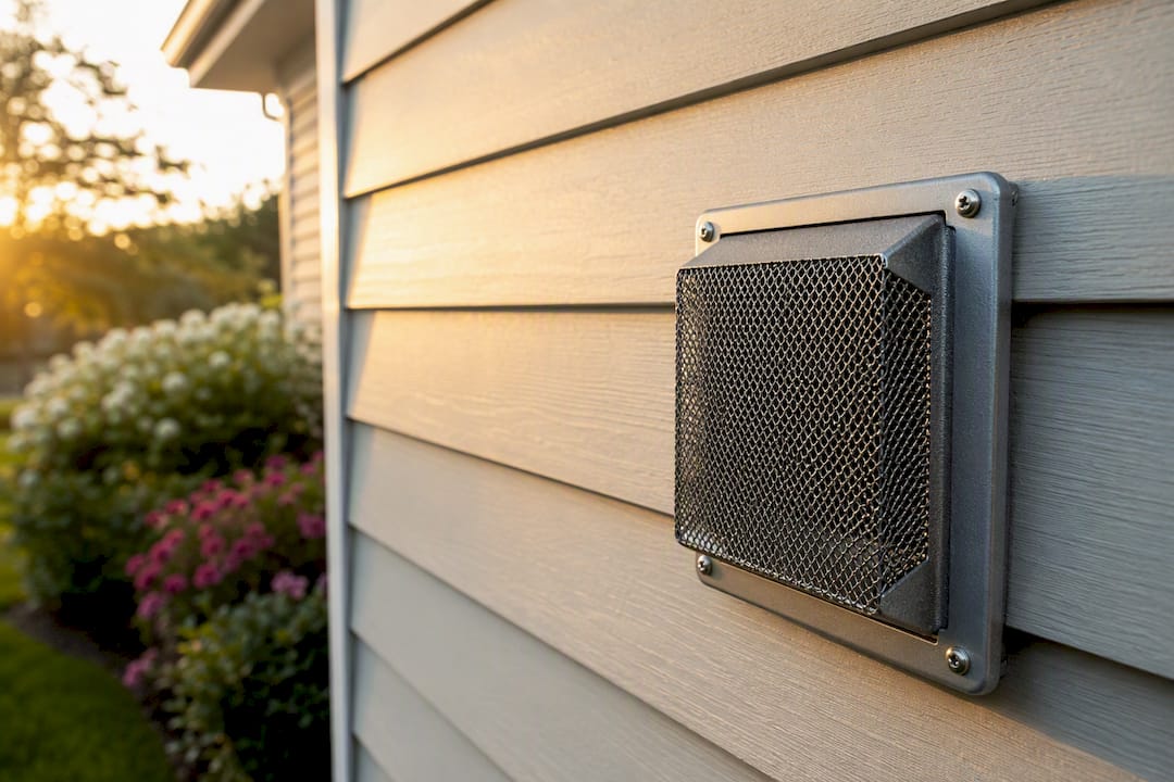 Metal mesh guard installed over dryer vent