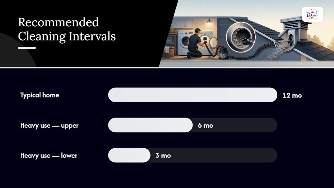 Roof dryer vent cleaning frequency timeline
