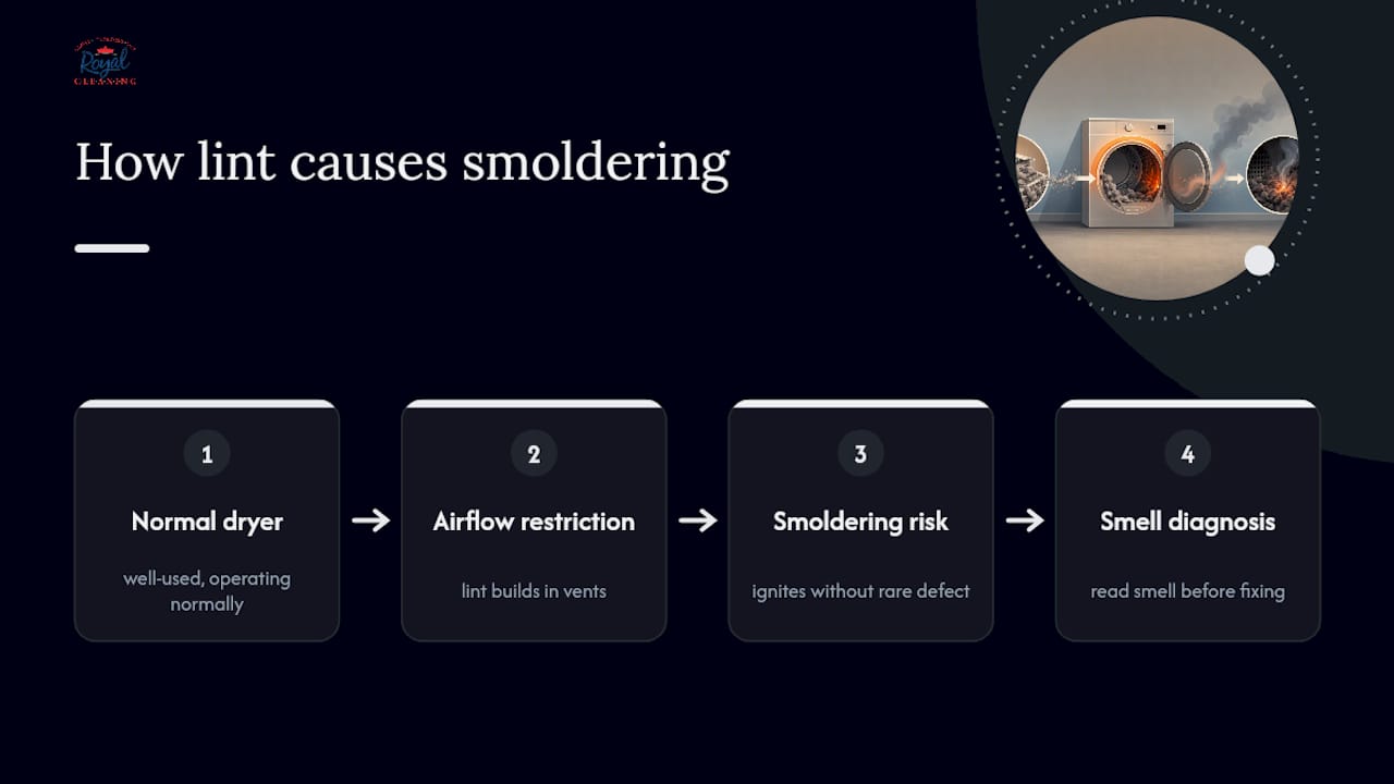 Diagram showing restricted airflow and smoldering risk