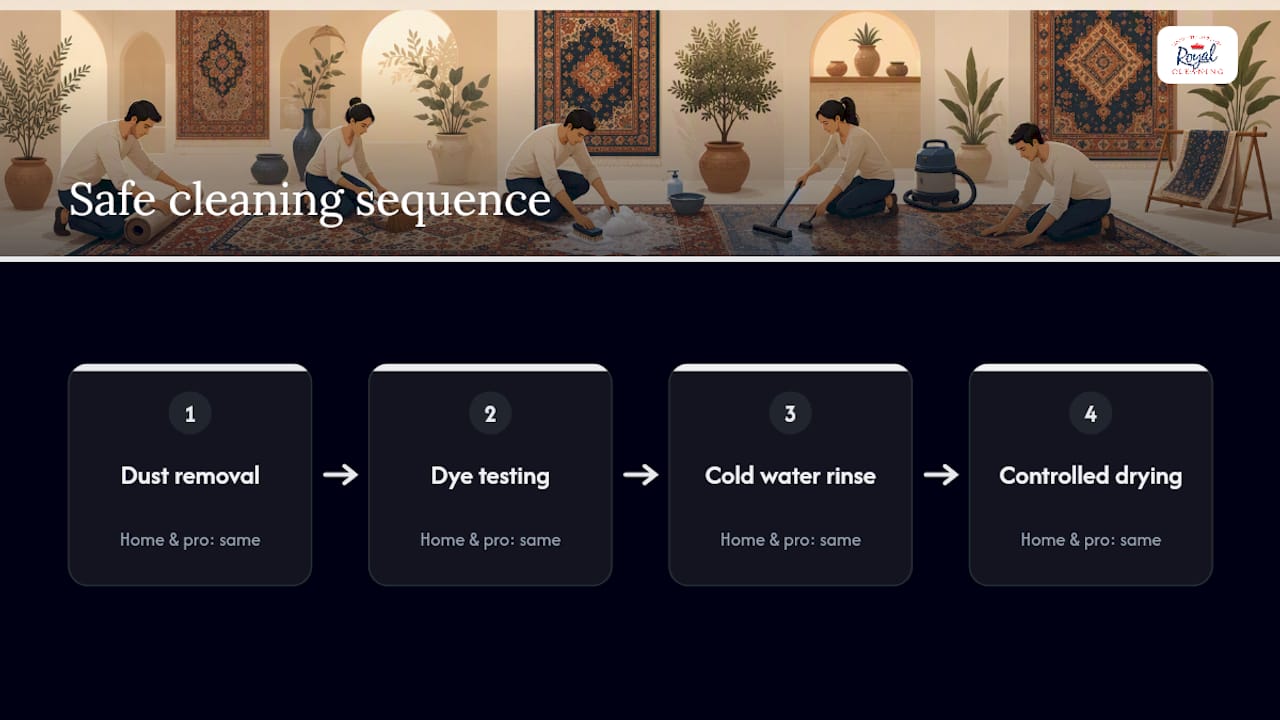 Four steps for safe oriental rug cleaning