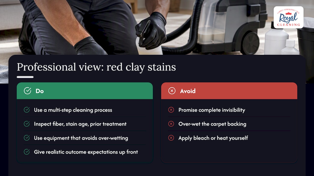 A professional's view on red clay and iron stains — overview diagram