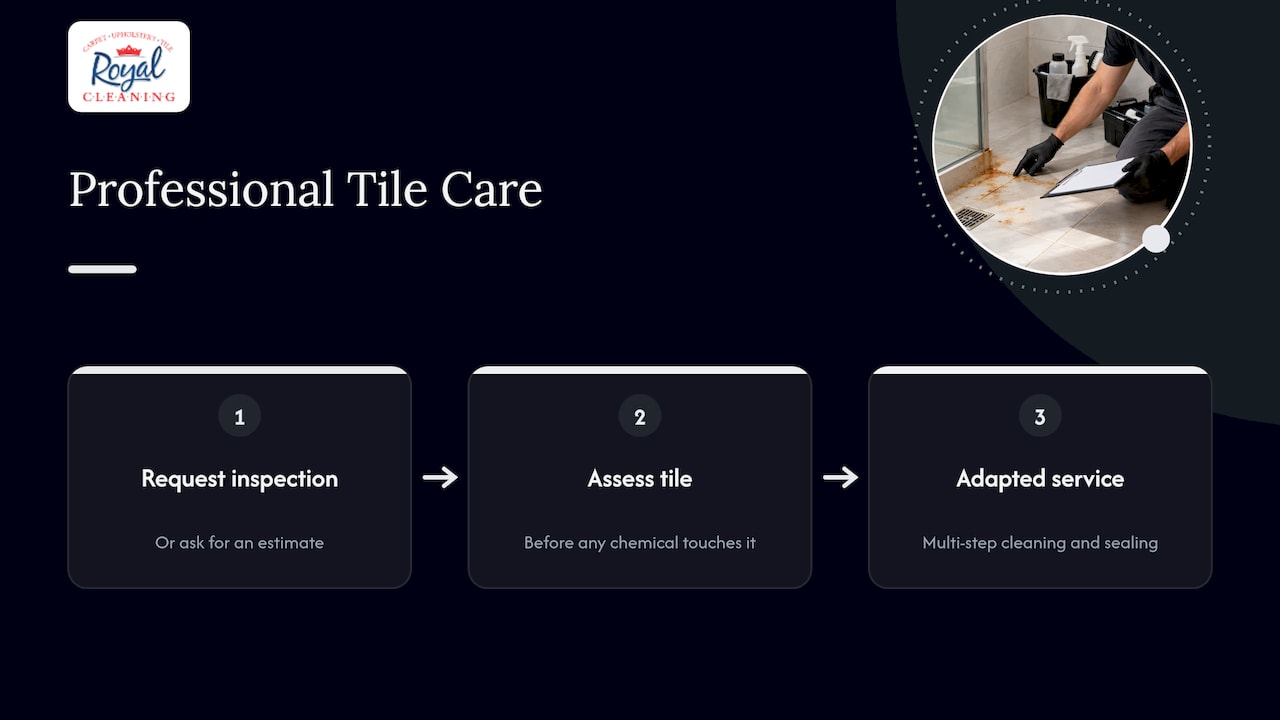 Get professional help for stubborn tile rust stains — overview diagram